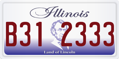 IL license plate B312333