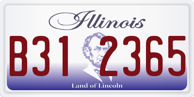IL license plate B312365