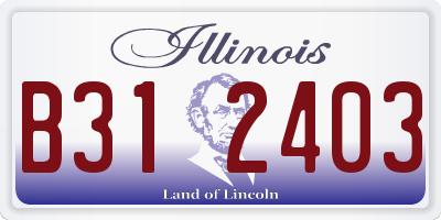 IL license plate B312403