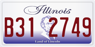 IL license plate B312749