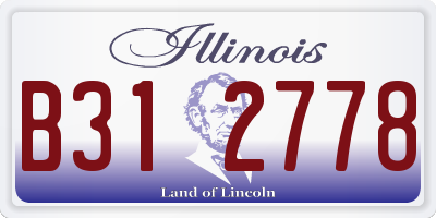 IL license plate B312778