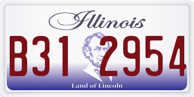 IL license plate B312954