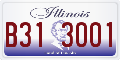 IL license plate B313001
