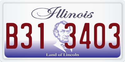 IL license plate B313403