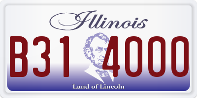 IL license plate B314000