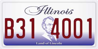 IL license plate B314001