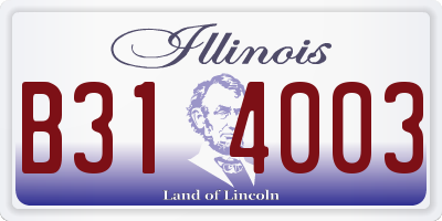 IL license plate B314003