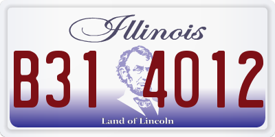 IL license plate B314012