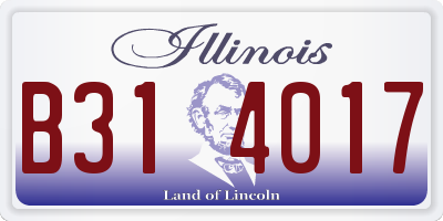 IL license plate B314017