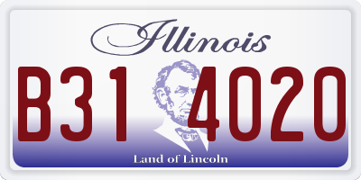 IL license plate B314020