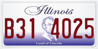 IL license plate B314025