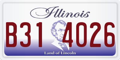 IL license plate B314026