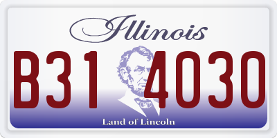 IL license plate B314030