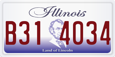 IL license plate B314034