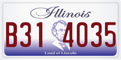 IL license plate B314035