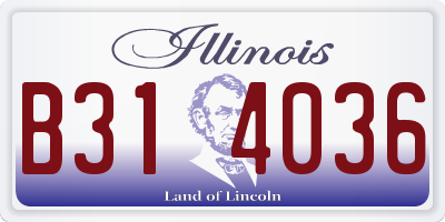 IL license plate B314036