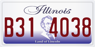 IL license plate B314038