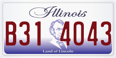 IL license plate B314043