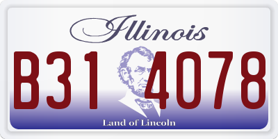 IL license plate B314078
