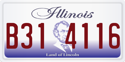 IL license plate B314116