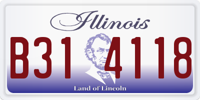 IL license plate B314118