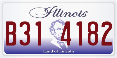 IL license plate B314182