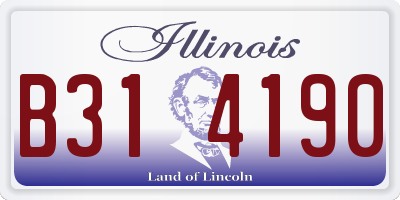 IL license plate B314190