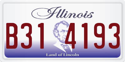 IL license plate B314193
