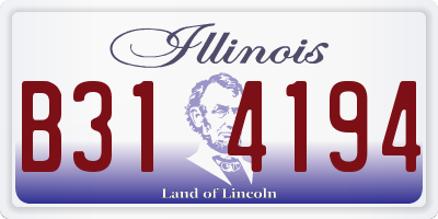 IL license plate B314194