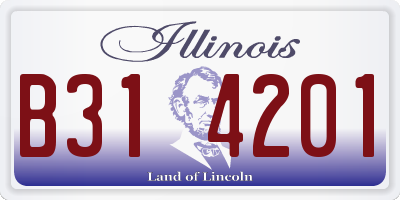 IL license plate B314201
