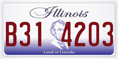 IL license plate B314203