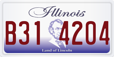 IL license plate B314204
