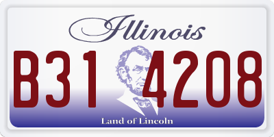 IL license plate B314208