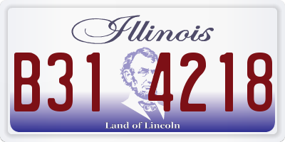 IL license plate B314218