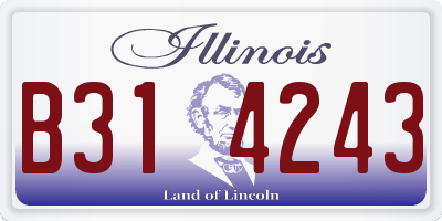 IL license plate B314243