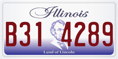 IL license plate B314289