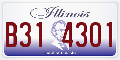 IL license plate B314301