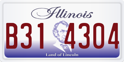 IL license plate B314304