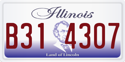 IL license plate B314307