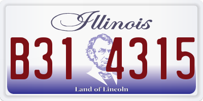 IL license plate B314315