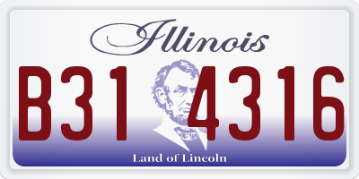 IL license plate B314316