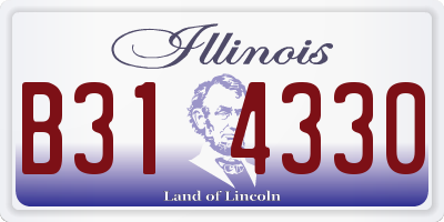 IL license plate B314330