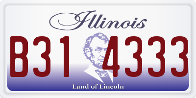 IL license plate B314333