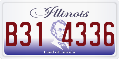 IL license plate B314336