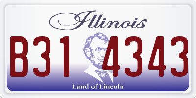 IL license plate B314343