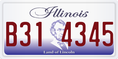 IL license plate B314345