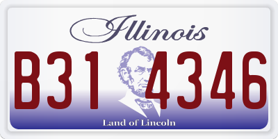 IL license plate B314346