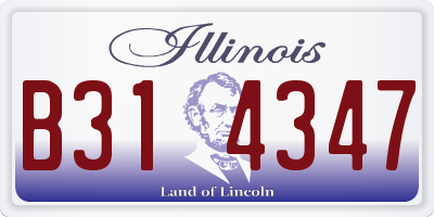 IL license plate B314347