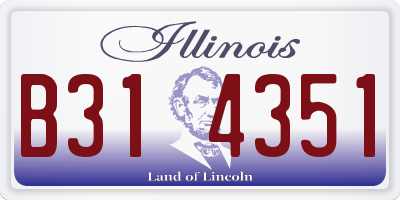 IL license plate B314351