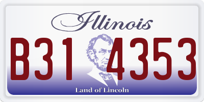 IL license plate B314353